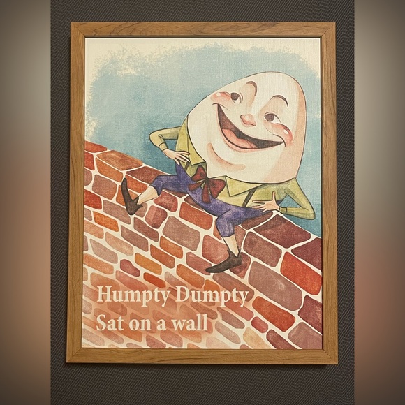 Other - Humpty Dumpty canvas print with wood frame nursery playroom kids and baby room